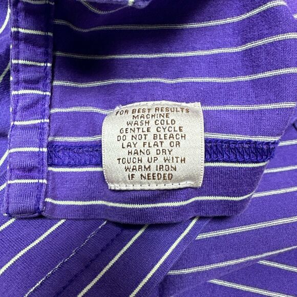 Peter Millar Polo Shirt Men‎ Large Purple Striped Performance Golf Casual - Picture 3 of 7